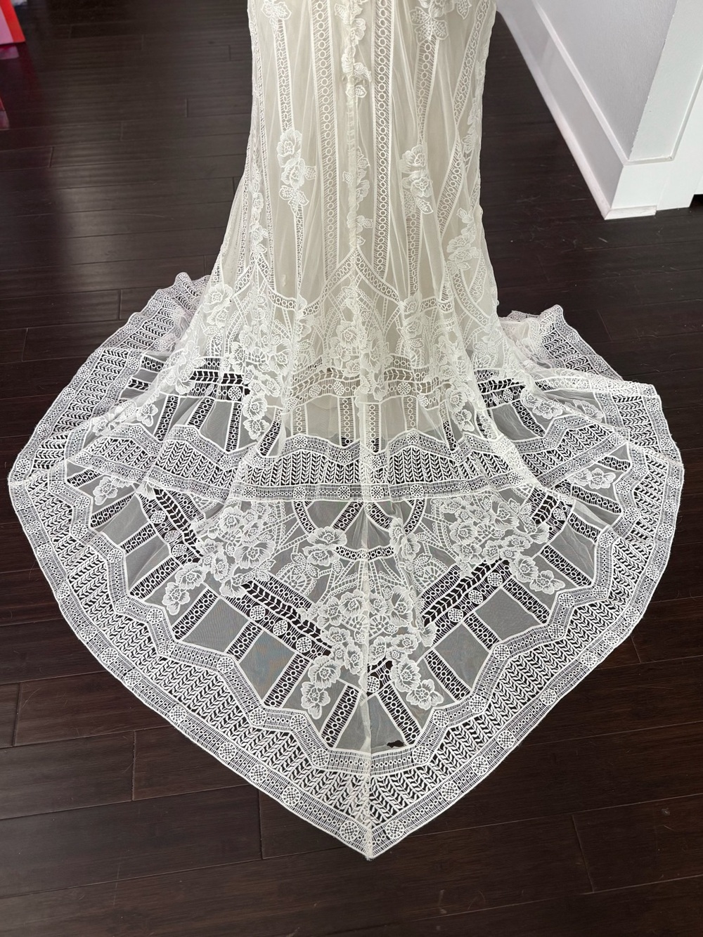 Rue De Seine Off‑Shoulder Lace Bridal Gown in Ivory - Picture 4 of 12